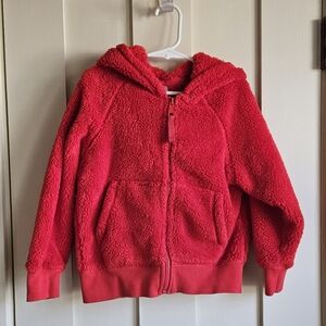 Hannah Andersson Cozy Red Fleece Kids Zip-up Hoodie SIZE 120 (6/7)